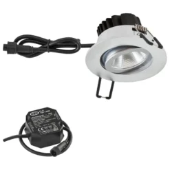 EVN PC65 lámpara empotrable de exterior redonda 3000K cromo mate