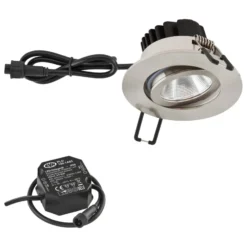 EVN PC65 Lámpara empotrable para exteriores, redonda, 3000 K, acero inoxidable