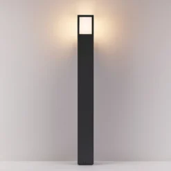 Facado II bolardo luminoso, altura 100 cm, angular, gris oscuro/opal