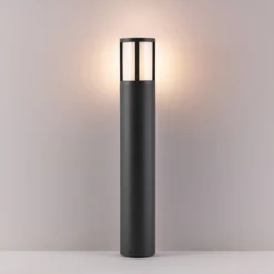 Facado II bolardo luminoso, altura 65 cm, redondo, gris oscuro/opal