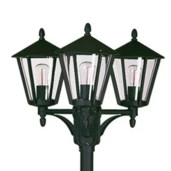 Farola de 3 luces 680 de casa de campo, negro