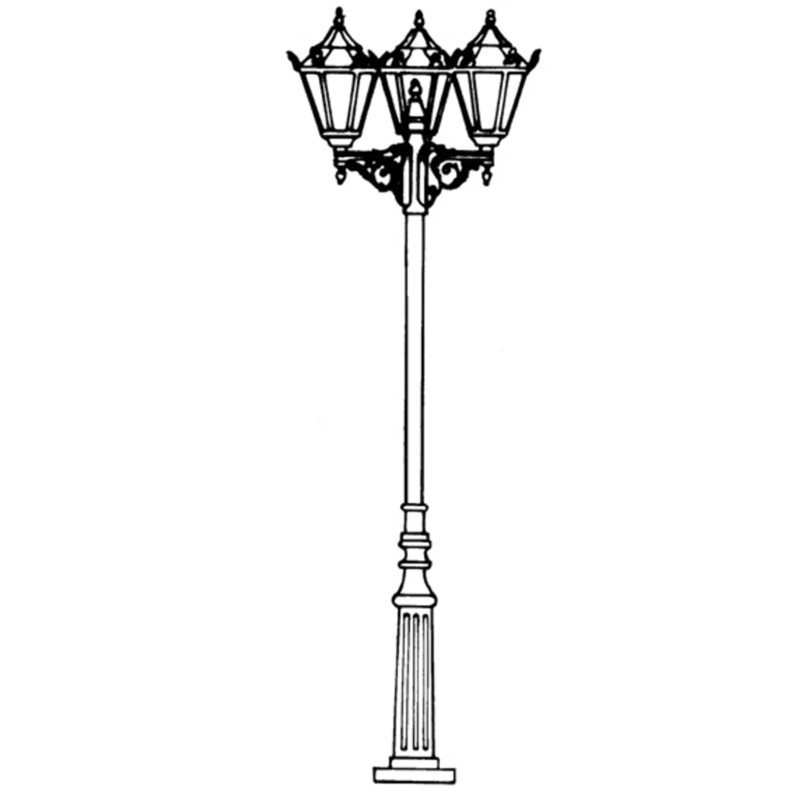 Farola estilo casa de campo 756 S, 3 luces