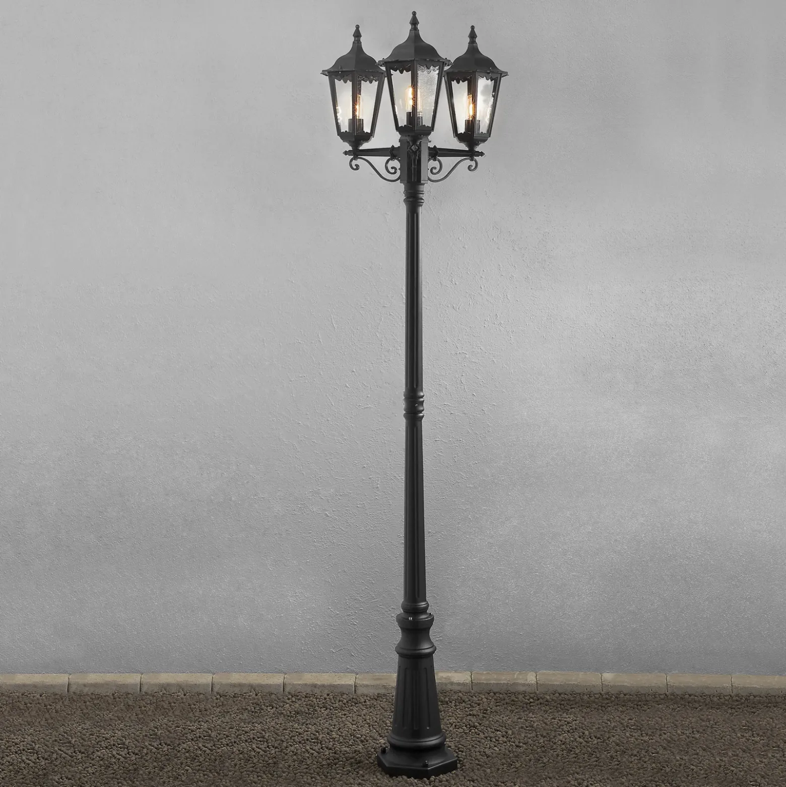 Farola Firenze, 3 luces, negro