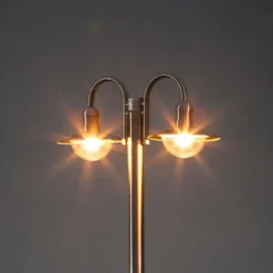 Farola Lindby Damion, 200 cm, 2 luces, E27, IP44