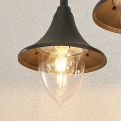 Farola Lindby Edric, altura 215 cm, antracita, aluminio