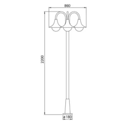 Farola 171, 3 luces, negro