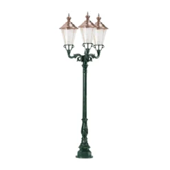 Farola Parijs con tres brazos, verde