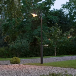 Farola Vega, negro, 1 luz, 240 cm