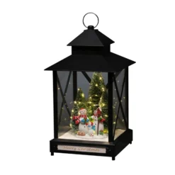 Farol LED decorativo Muñecos nieve negro IP44 42cm