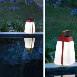 Farol solar LED Bump 300 portátil, rojo