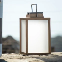 Farol solar LED de teca Tradition Altura 40 cm