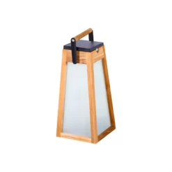 Farol solar LED Tecka, teca natural, 39 cm
