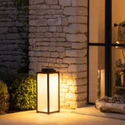 Farol solar LED Tradition, corten, altura 65 cm