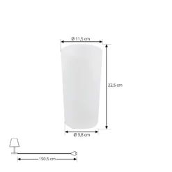 Florero Lindby LED recargable Florista, RGB, IP54, Ø 12cm, blanco