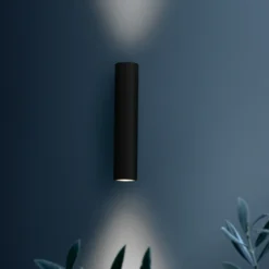 FLOS Flauta Spiga 1 aplique para exterior, 2.700K negro