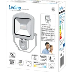 Foco Charlottenburg Sensor plata 20W 4.000K