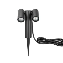 Foco con pica CMD 9089, antracita, longitud 17 cm, IP65, 2 luces