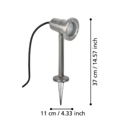 Foco con pica Nema, color acero inoxidable, 24 cm, acero inoxidable