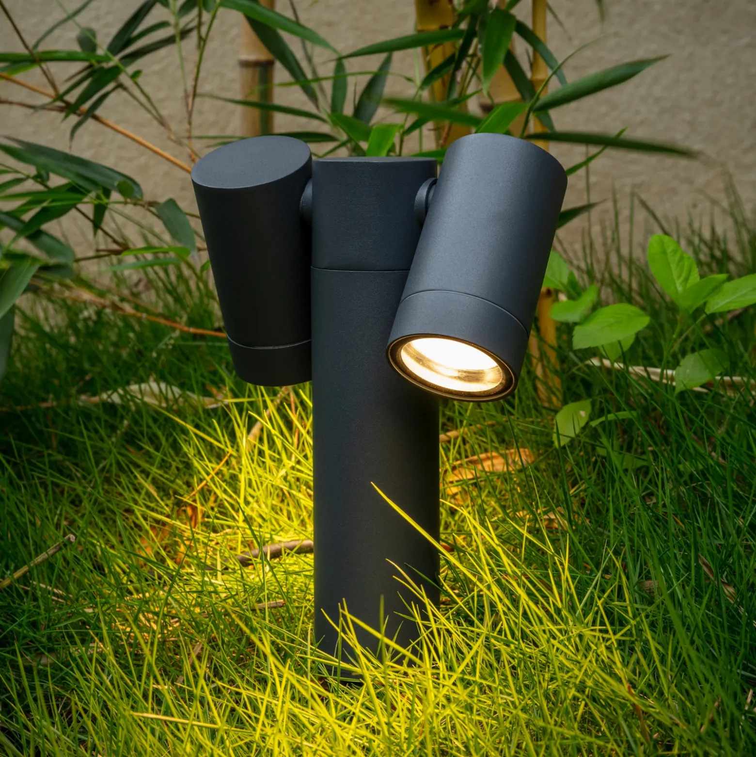Foco con pica Tulimar de PRIOS, 2 luces, antracita, IP65