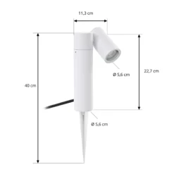 Foco con pica Tulimar de PRIOS, 1 luz, blanco, IP65