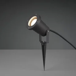 Foco con pica UBANGI, antracita, metal, IP65, GU10