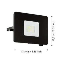 Foco de exterior LED Faedo 3 en negro, 30W