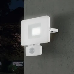 Foco de exterior LED Faedo 3, sensor, blanco, 20W