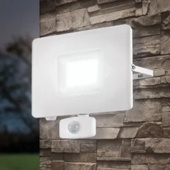 Foco de exterior LED Faedo 3, sensor, blanco, 50W
