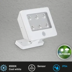 Foco de exterior LED Kollig con sensor IP54 blanco