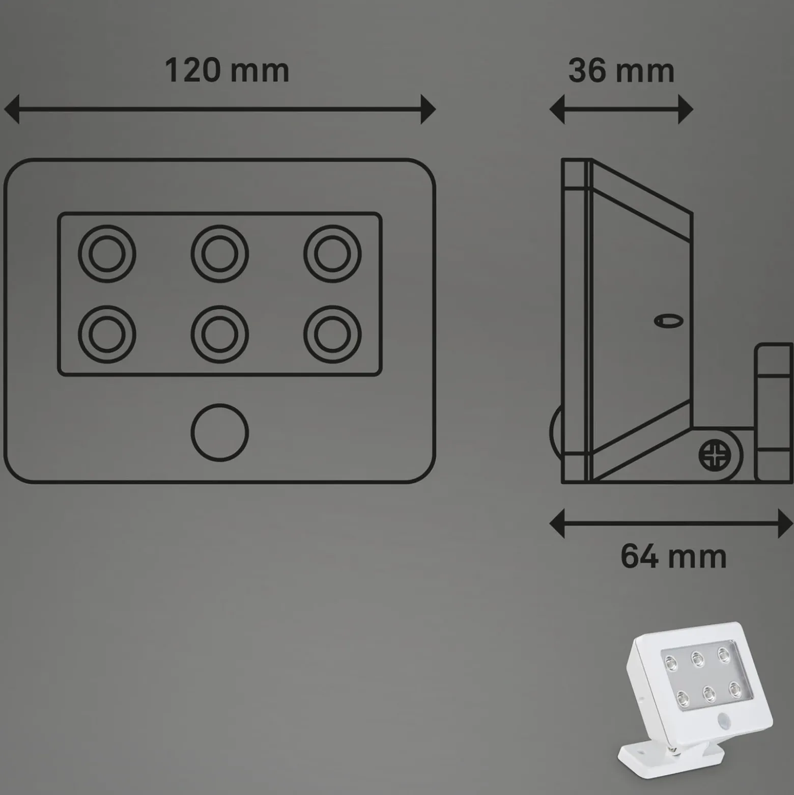 Foco de exterior LED Kollig con sensor IP54 blanco