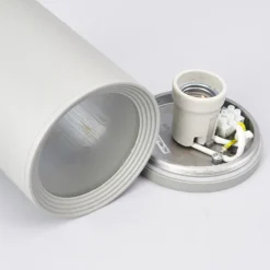Foco de exterior Lucande Minna, plateado, 14 cm, IP54, E27