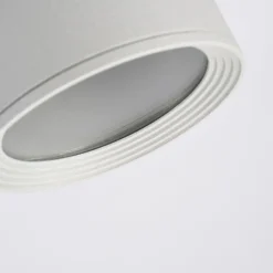 Foco de exterior Lucande Minna, plateado, 14 cm, IP54, E27