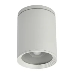 Foco de exterior Lucande Minna, plateado, 14 cm, IP54, E27