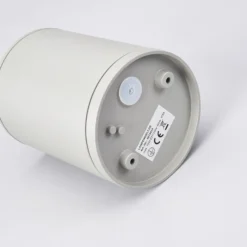 Foco de exterior Lucande Minna, plateado, 14 cm, IP54, E27