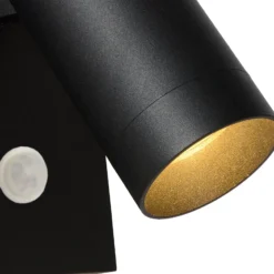 Foco de pared de exterior Taylor Sensor, 1 luz negro