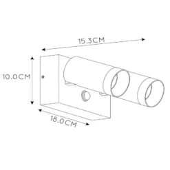 Foco de pared de exterior Taylor Sensor, 2 luces blanco