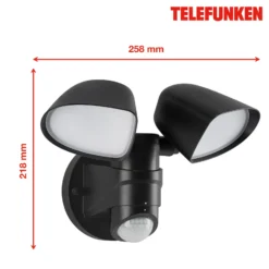 Foco de pared exterior con sensor LED Bilbao 2 luces negro