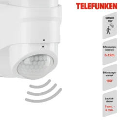 Foco de pared exterior con sensor LED Bilbao 2 luces blanco