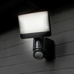Foco de pared exterior con sensor LED SUNSHINE, 25 cm, gris oscuro, IP54