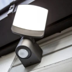 Foco de pared exterior con sensor LED SUNSHINE, 15 cm, gris oscuro, IP44
