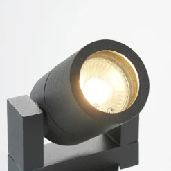 Foco de pared exterior Lucande Kavuna, redondo, antracita, IP54