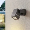 Foco de pared exterior Lucande Kavuna, angular, antracita, IP54