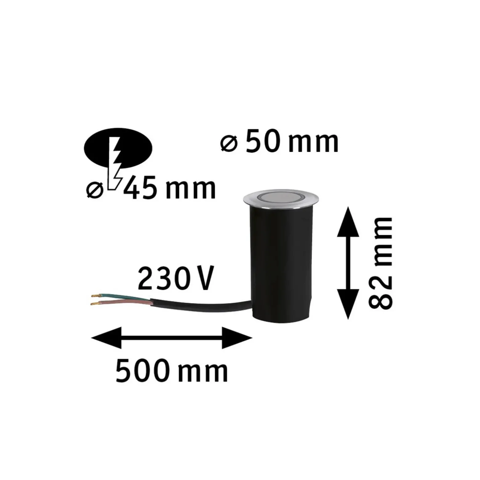 Foco de suelo LED empotrable Paulmann Goldlicht con marco de 5 cm