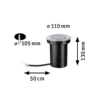 Foco de suelo LED empotrable Paulmann 94732, Ø 11 cm, acero inoxidable, IP65