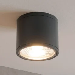 Foco de techo LED Sputnik IP65 Ø 14,5 cm negro