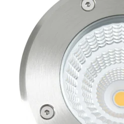Foco empotrable de suelo LED Arcchio Thentos, Ø 12 cm, 60°, níquel, IP67