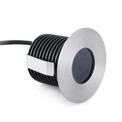 Foco empotrable LED básico, color níquel, Ø 8 cm, aluminio/acero inoxidable