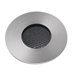 Foco empotrable LED básico, color níquel, Ø 8 cm, aluminio/acero inoxidable