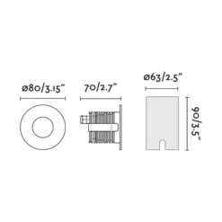 Foco empotrable LED básico, negro, Ø 8 cm, aluminio/acero inoxidable