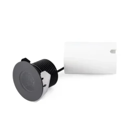 Foco empotrable LED básico, negro, Ø 8 cm, aluminio/acero inoxidable